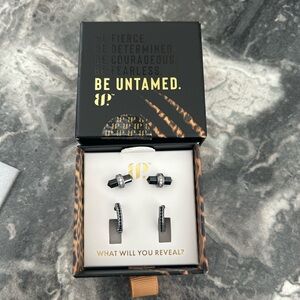 BP Black and Silver Earrings Set